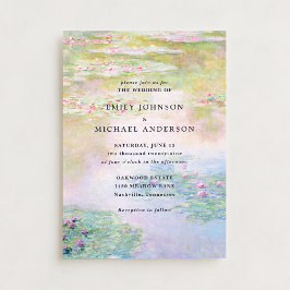 Convite Fine Art Monet Water Lilies Wedding Invitation