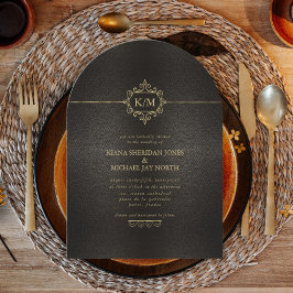 Convite Fine Filigree Dourado Wedding Arch ID871