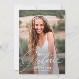 Convite Finely Penned Graduation Announcement Invitation