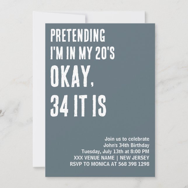 CONVITE FINGINDO QUE ESTOU NO ANIVERSÁRIO ENGRAÇADO DOS ME (Frente)