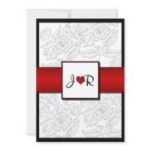 Convite fino boémio vermelho branco preto do