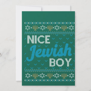 Convite Fio de Hanukkah Bonito Rapaz Judeu Combinando