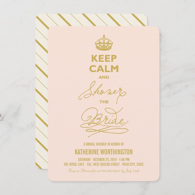 Convite Fique Calmo E Chá O Chá de panela Engraçado Da Noi (Frente/Verso)