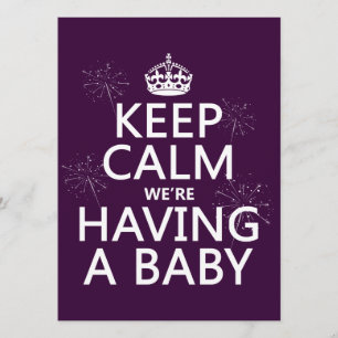 Convite Fique Calmo Estamos tendo um bebê (em qualquer co