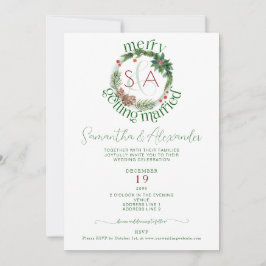 Convite Fir Tree e Holly Wreath Natal Foi Um Casamento
