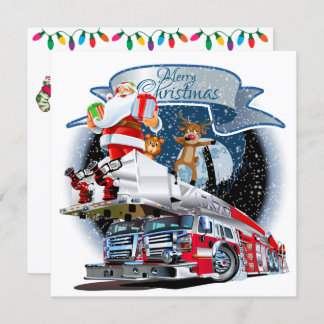 Convite Fire Department - Impressão de Natal