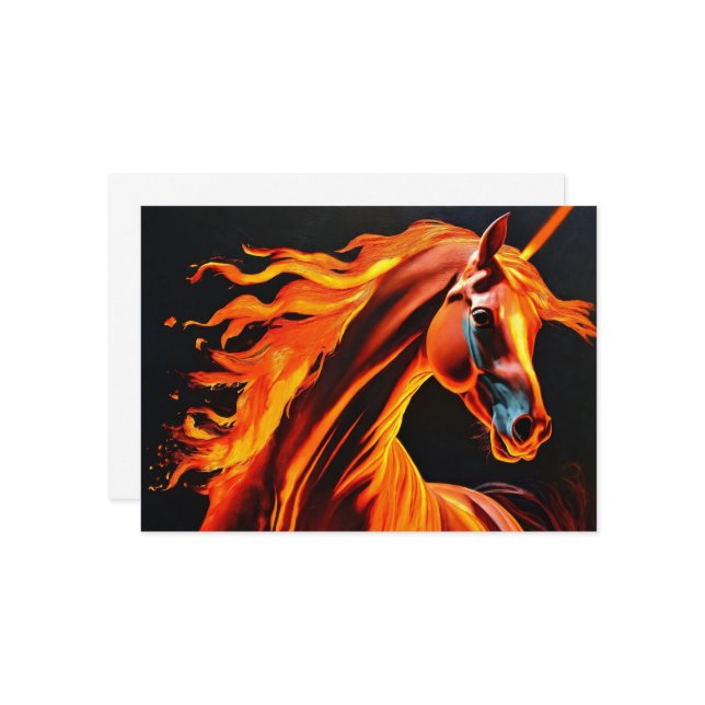 Convite fire horse, horse, animals, flame, fire (Frente/Verso In Situ)
