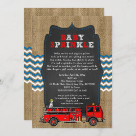 Convite Fire Truck Baby Sprinkle, chá de fraldas