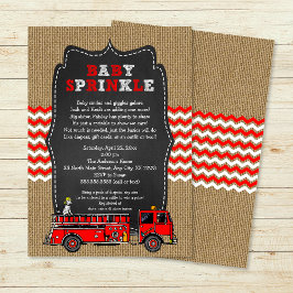 Convite Fire Truck Baby Sprinkle Invite / chá de fraldas