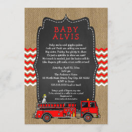 Convite Fire Truck Baby Sprinkle WITH NAME boy chá de fral