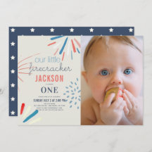 Firecracker 4 de julho Fireworks Foto primeiro ani