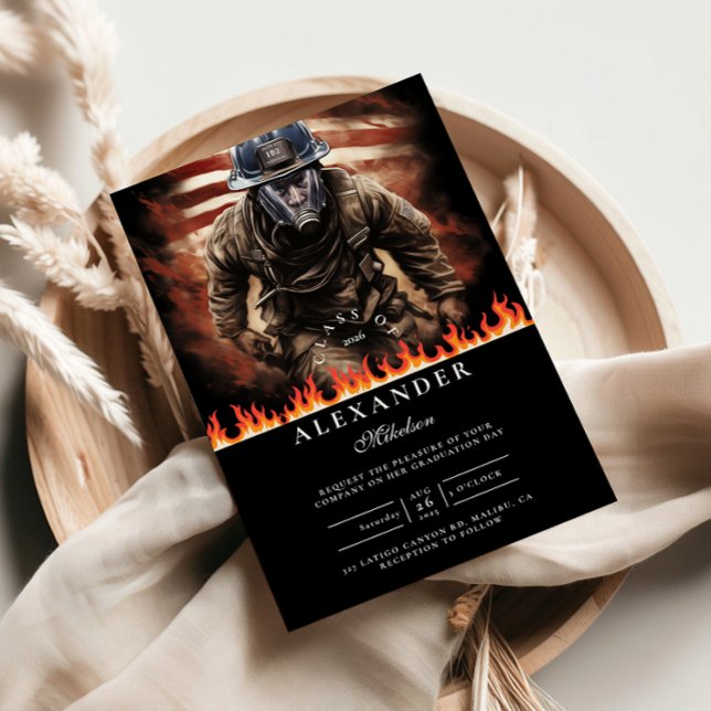 Convite Firefighter Hero Graduation (Criador carregado)