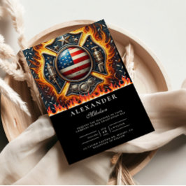 Convite Firefighter Themed Senior Graduation