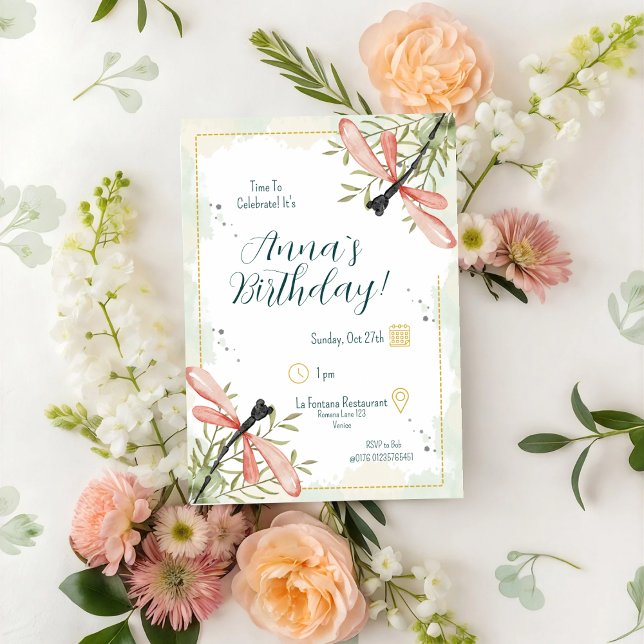 Convite Firefly Watercolor Birthday (Criador carregado)