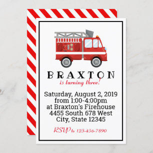 Convite Fireman Birthday