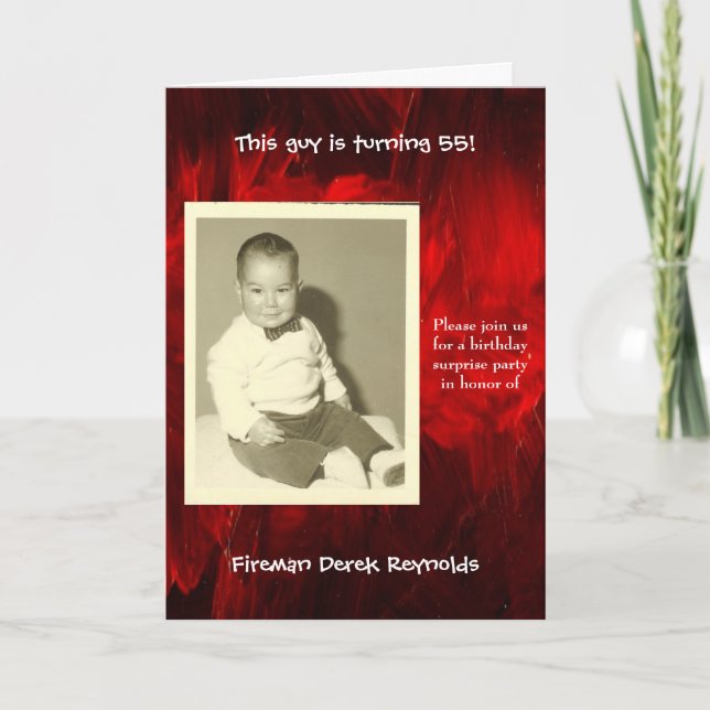 Convite Fireman Surprise Birthday Party Invitation (Frente)