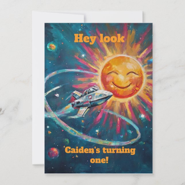 Convite First Birthday Boy Party Digital Download (Frente)