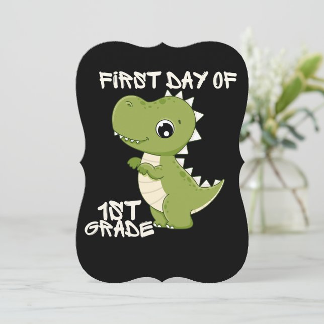 Convite first day of school, first day of first grade (Em pé/Frente)