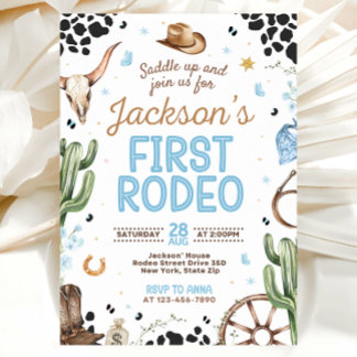 Convite First Rodeo Birthday Invitation for Boy