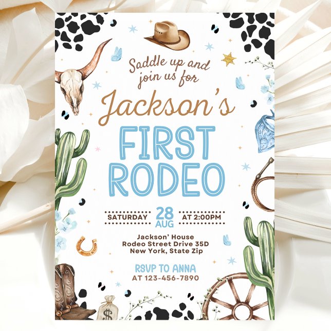 Convite First Rodeo Birthday Invitation for Boy (Criador carregado)