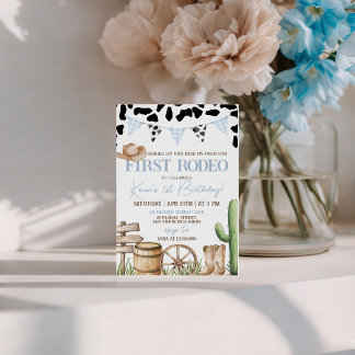 Convite First Rodeo Cowboy Birthday Invitation