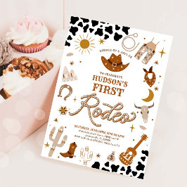 Convite First Rodeo Cowboy Birthday Invitation