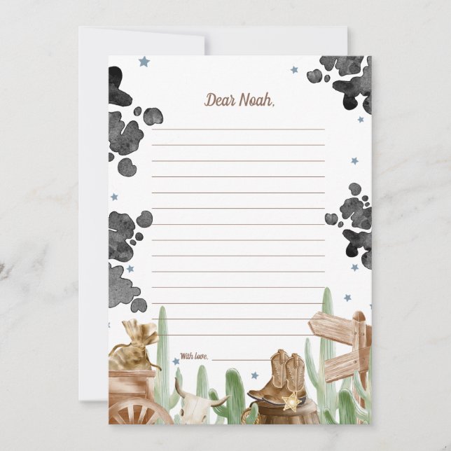 Convite First Rodeo Rustic Wild West Time Capsule Cards (Frente)