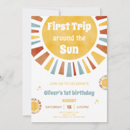 Convite First Trip Around The Sun Invitation