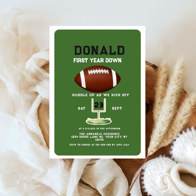 Convite First Year Down Football 1st Birthday  (Criador carregado)