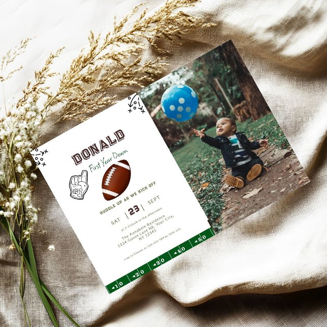 Convite First Year Down Football 1st Birthday  (Criador carregado)