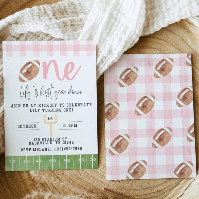 Convite First Year Down Football Invitation, First Birthda (Criador carregado)