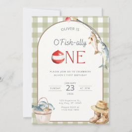 Convite Fishing 1st Birthday Invitation O Fishally One