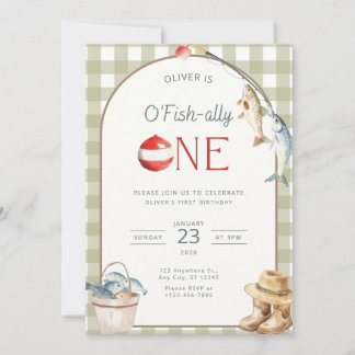 Convite Fishing 1st Birthday Invitation O Fishally One