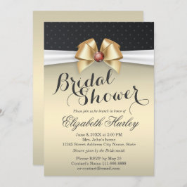 Convite Fita branca e Dourada com Chá de panela de Diamant