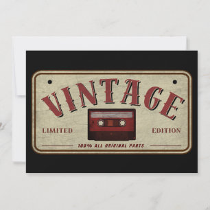 Convite Fita Cassete Vintage Edição Limitada Amante de Mús