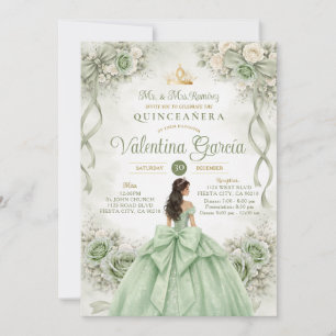 Convite Fita de Arco de Salvia Quinceañera Festa dos XV