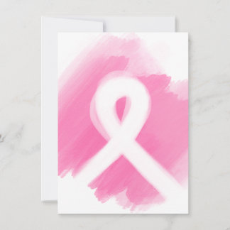 Convite Fita de Conscientização do Câncer de Mama Aquarela