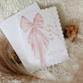 Convite Fita de Cores d'Água Mínimas do Chá de fraldas Ros