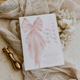 Convite Fita de Cores d'Água Mínimas do Chá de fraldas Ros