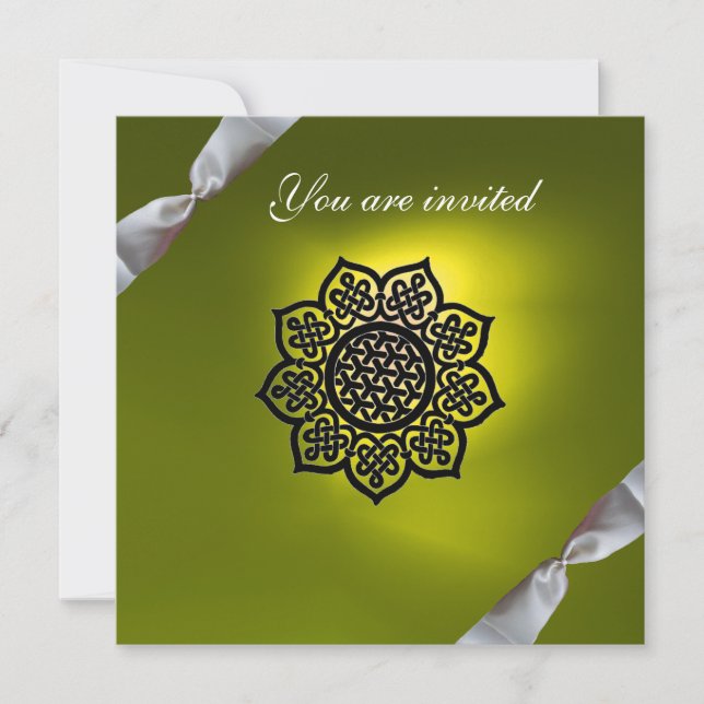 Convite FITA DE EVENTO MÁGICO branca amarela champanhe (Frente)