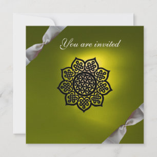 Convite fita de evento mágico branco amarelo champanhe