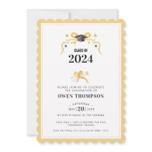 Fita do Ano de Graduação em Preto e Amarelo