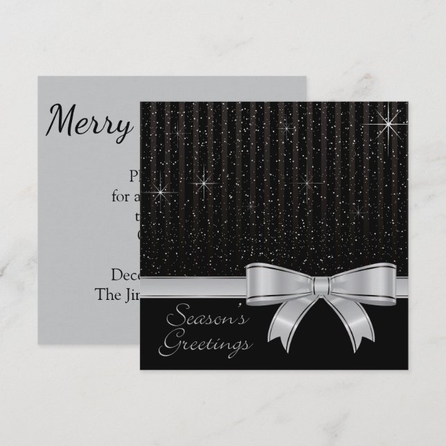 Convite Fita e estrelas elegantes (Frente/Verso)