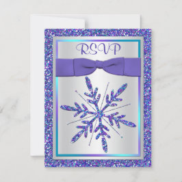 Convite Fita Impressa Casamento Roxo Água Prata RSVP