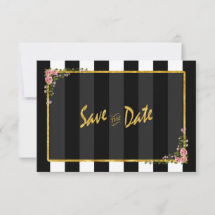 Convite Fita Ouro Fita Preta Fita Casamento Salvar A Data