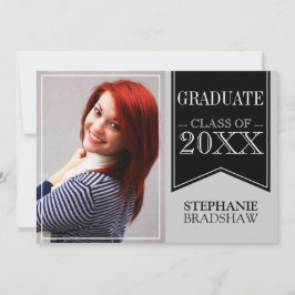 Convite Fita Preta Cores da Escola Foto Graduação