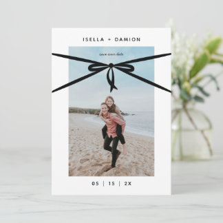 CONVITE FITA PRETA E ARCO SALVAR A DATA