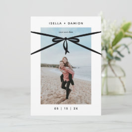 CONVITE FITA PRETA E ARCO SALVAR A DATA