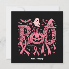 Convite Fita Rosa de Consciência do Cancer de Boo Hallowee