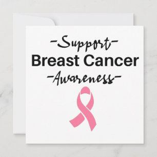 Convite Fita rosa de Suporte à Consciência do Cancer da 